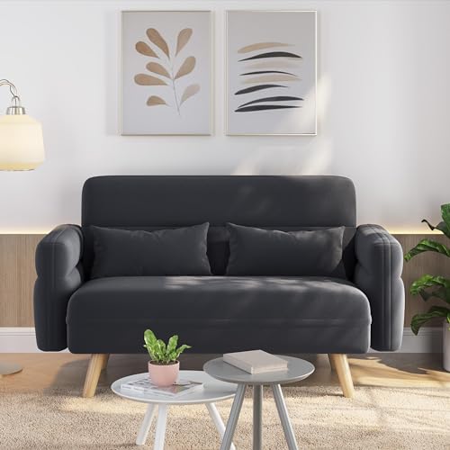 Aquamarine Fabric 2 Seater Sofa with Lumbar Pillows L96127