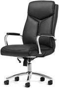 Bonded Leather Executive Rolling Swivel Chair with Chrome Metal Components V810847