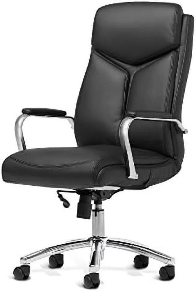 Bonded Leather Executive Rolling Swivel Chair with Chrome Metal Components V810847