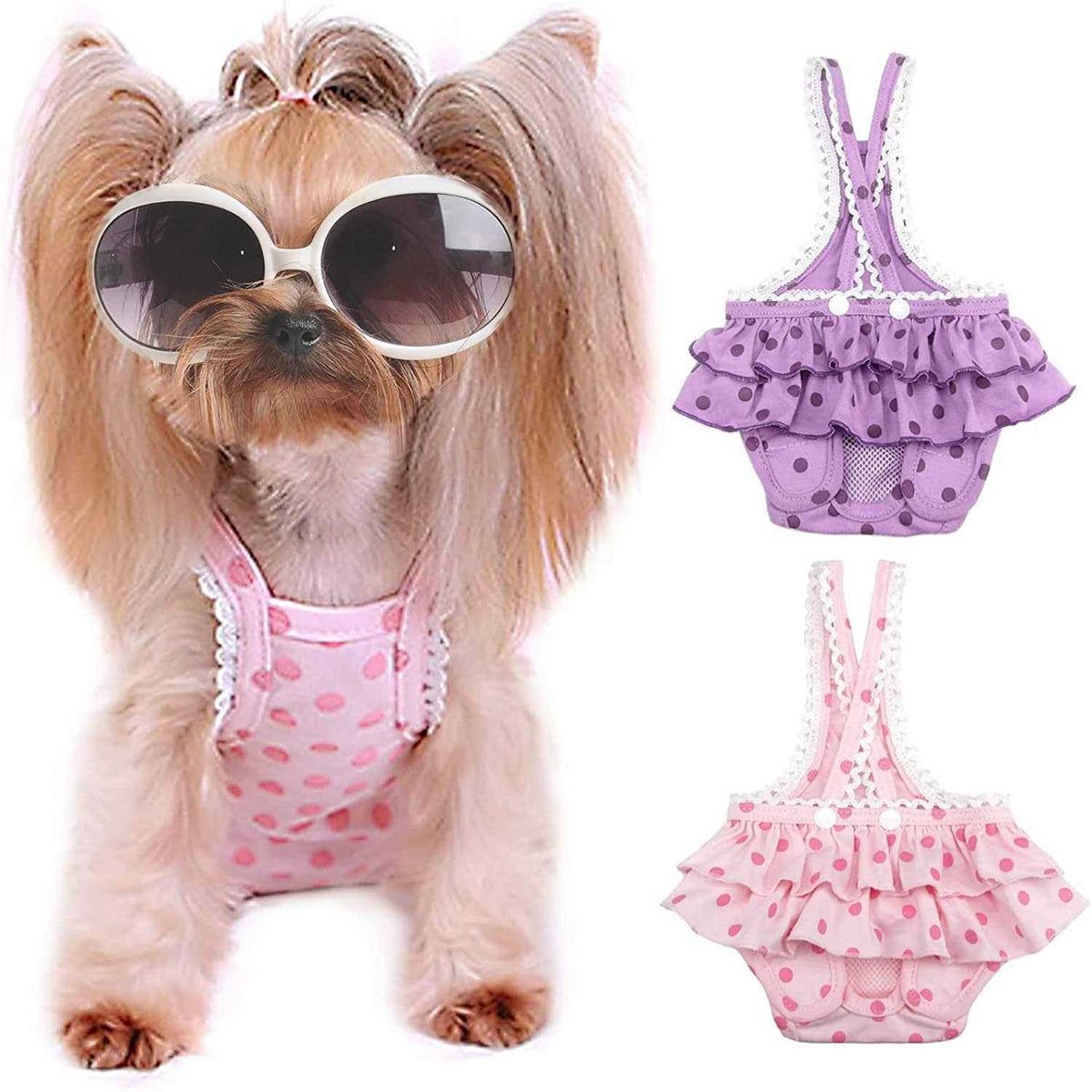 2 Pieces Washable Reusable Doggy Diapers F46296