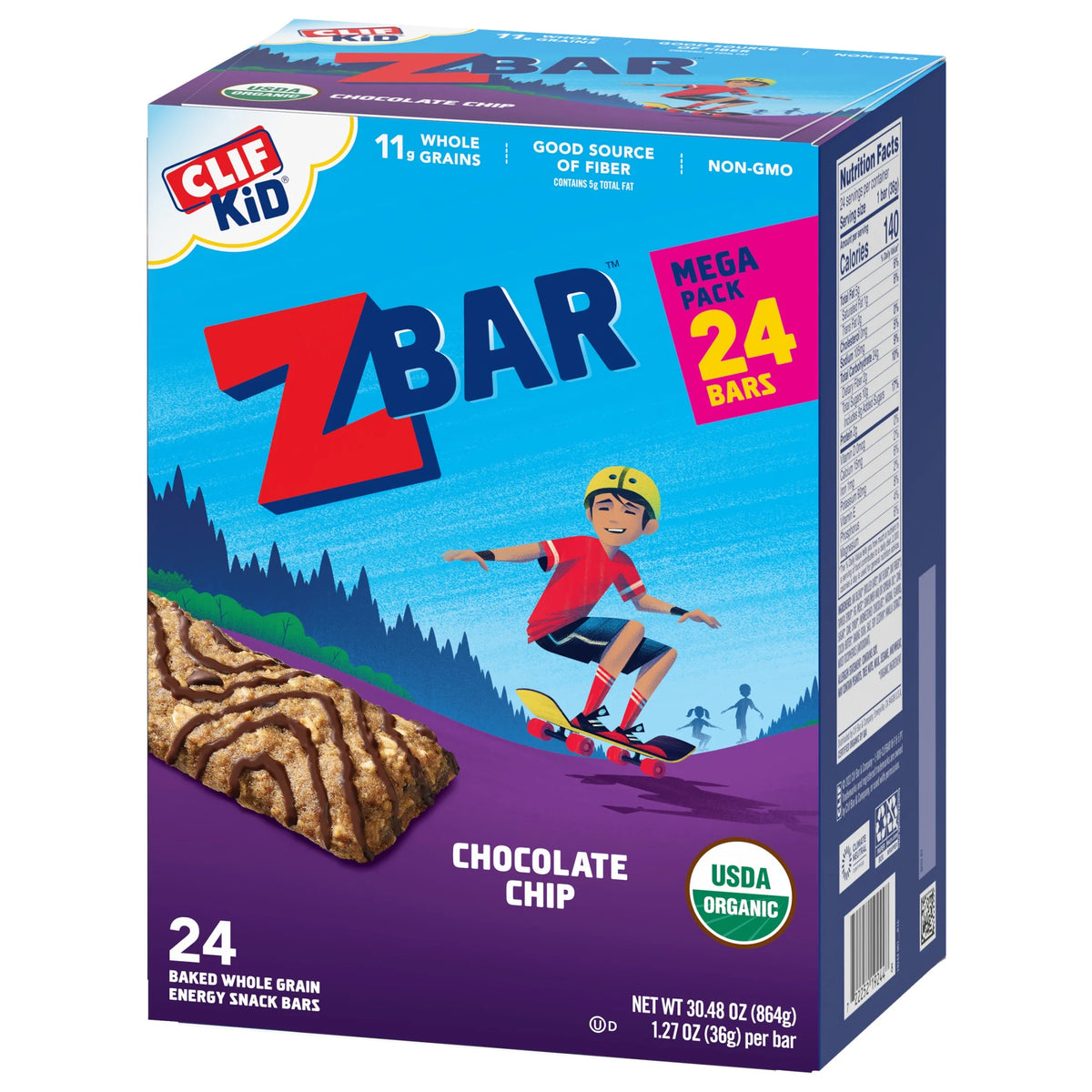 Chocolate Chip Soft Baked Whole Grain Snack Bars 1.27 oz 24 Pack R3721