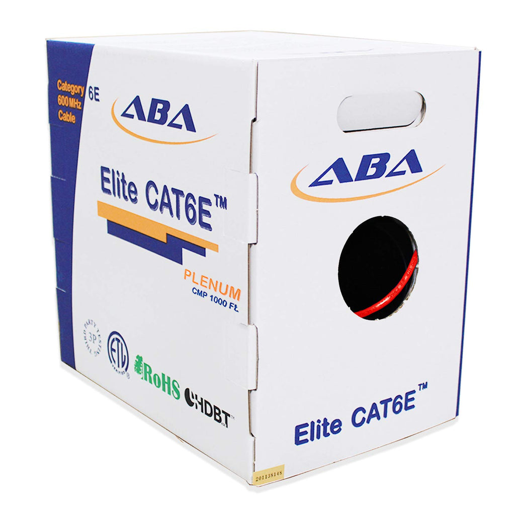 Cat6e Plenum 600MHz CMP 23AWG UTP Solid 100% Pure Copper 1000 Feet Box Green G473070