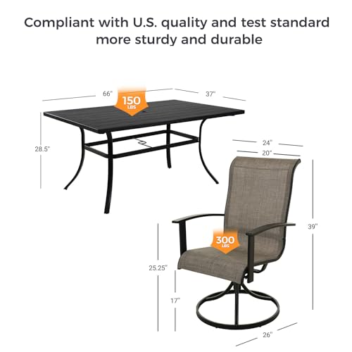 7-Piece Patio Dining Set with Swivel Chairs and Rectangular Dining Table N717643