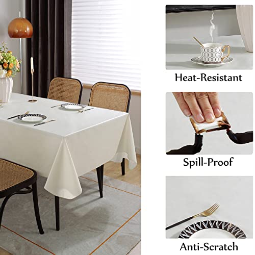 Black 60 x 120 Inch Vinyl Tablecloth with Flannel Backing H953632
