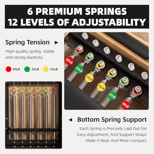 Oak Frame Foldable Wooden Pilates Reformer with Springs Jump Board Sitting Box U9176