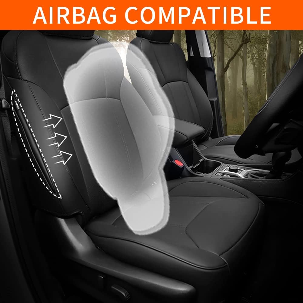 Faux Leather Car Seat Covers Full Set Black A190881