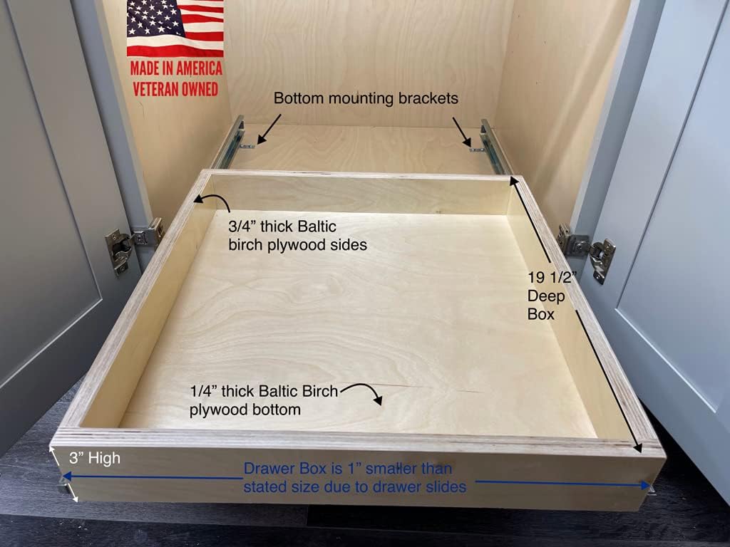 Baltic Birch Pull Out Drawer for Kitchen Cabinets (17 Wide) I876
