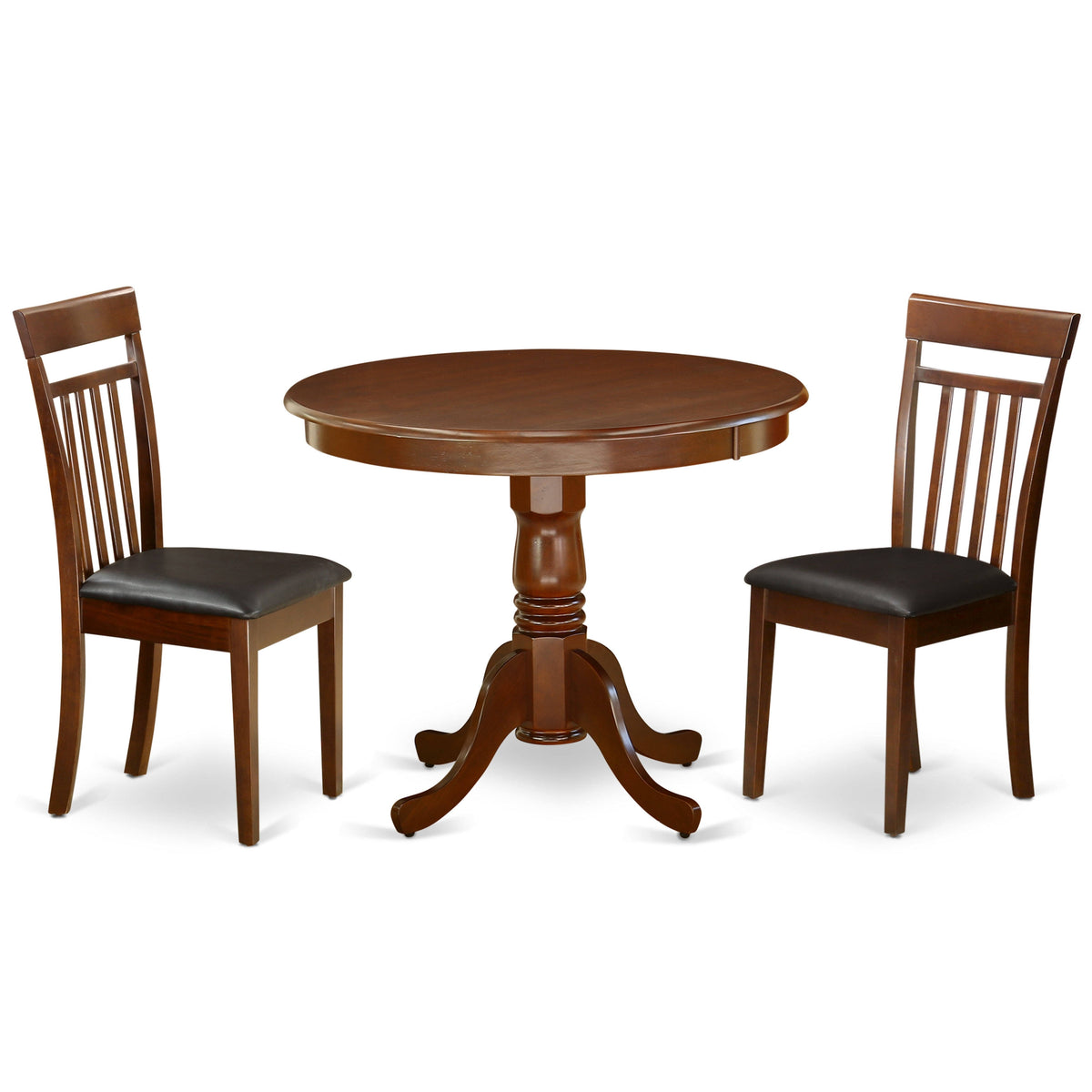 5pc Dining Room Table and Faux Leather Seat Chairs P58205