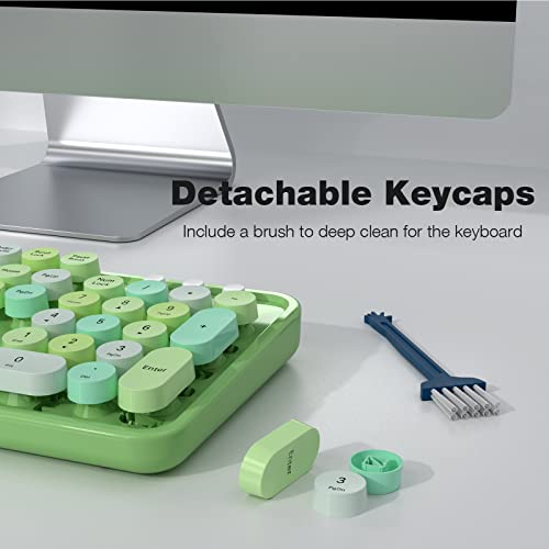 Olive Green Full-Sized Wireless Keyboard and Mouse Combo 104 Keys with Round Keycap O206188