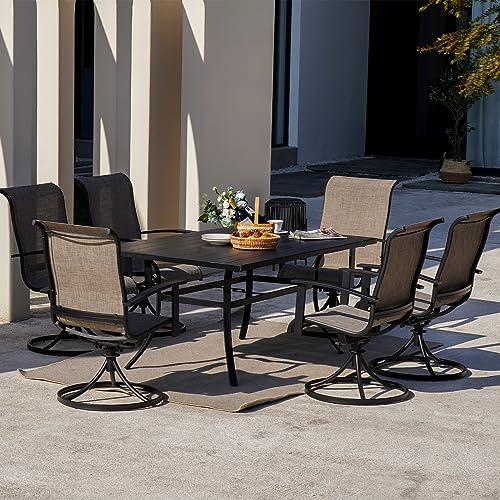 7-Piece Patio Dining Set with Swivel Chairs and Rectangular Dining Table N717643