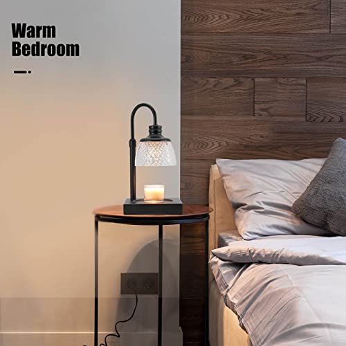 Black Electric Candle Warmer Lamp with 2 Bulbs Height Adjustable Dimmer R615