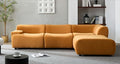 Beige Curved Sectional Sofa with Left Chaise D810114