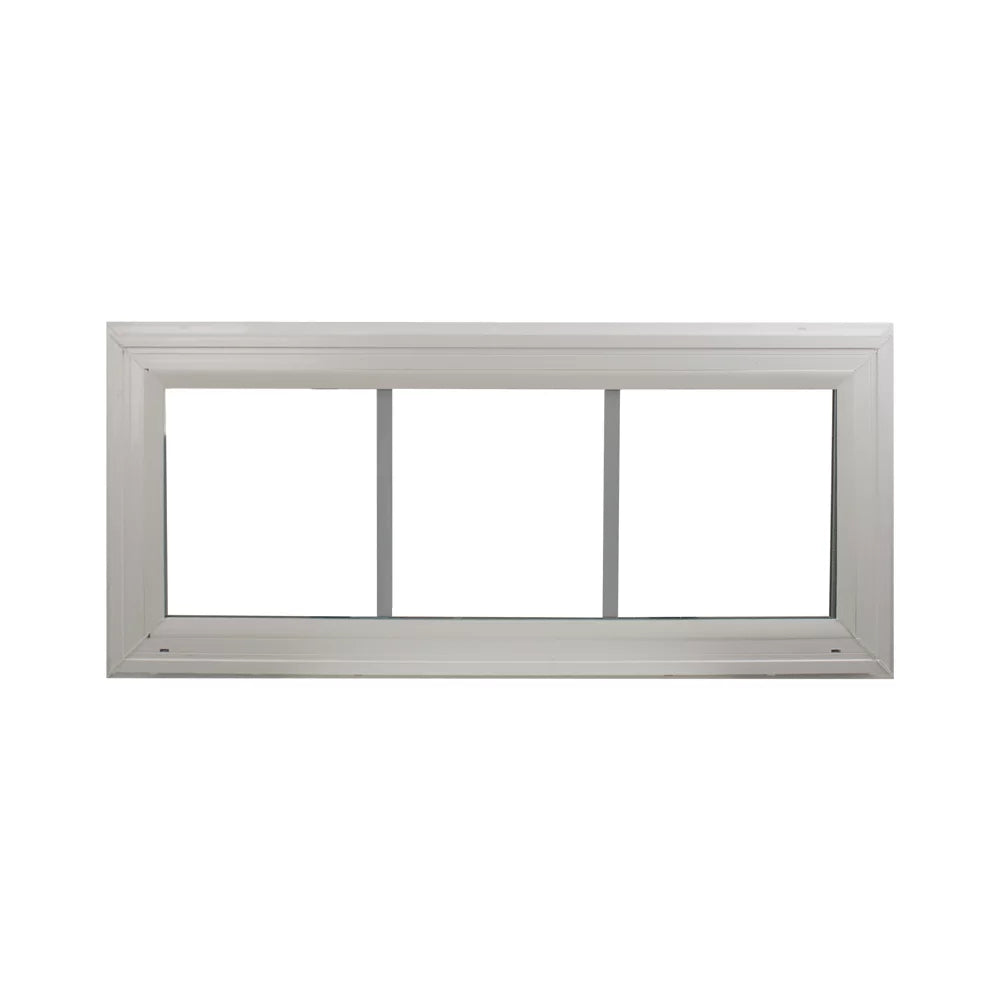 Double Pane Vinyl Transom Window 24" x 10" with Grids Non-Opening Low-E Glass S74395