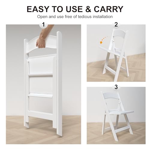 4 Pack White Folding Chairs with Cushion K611438