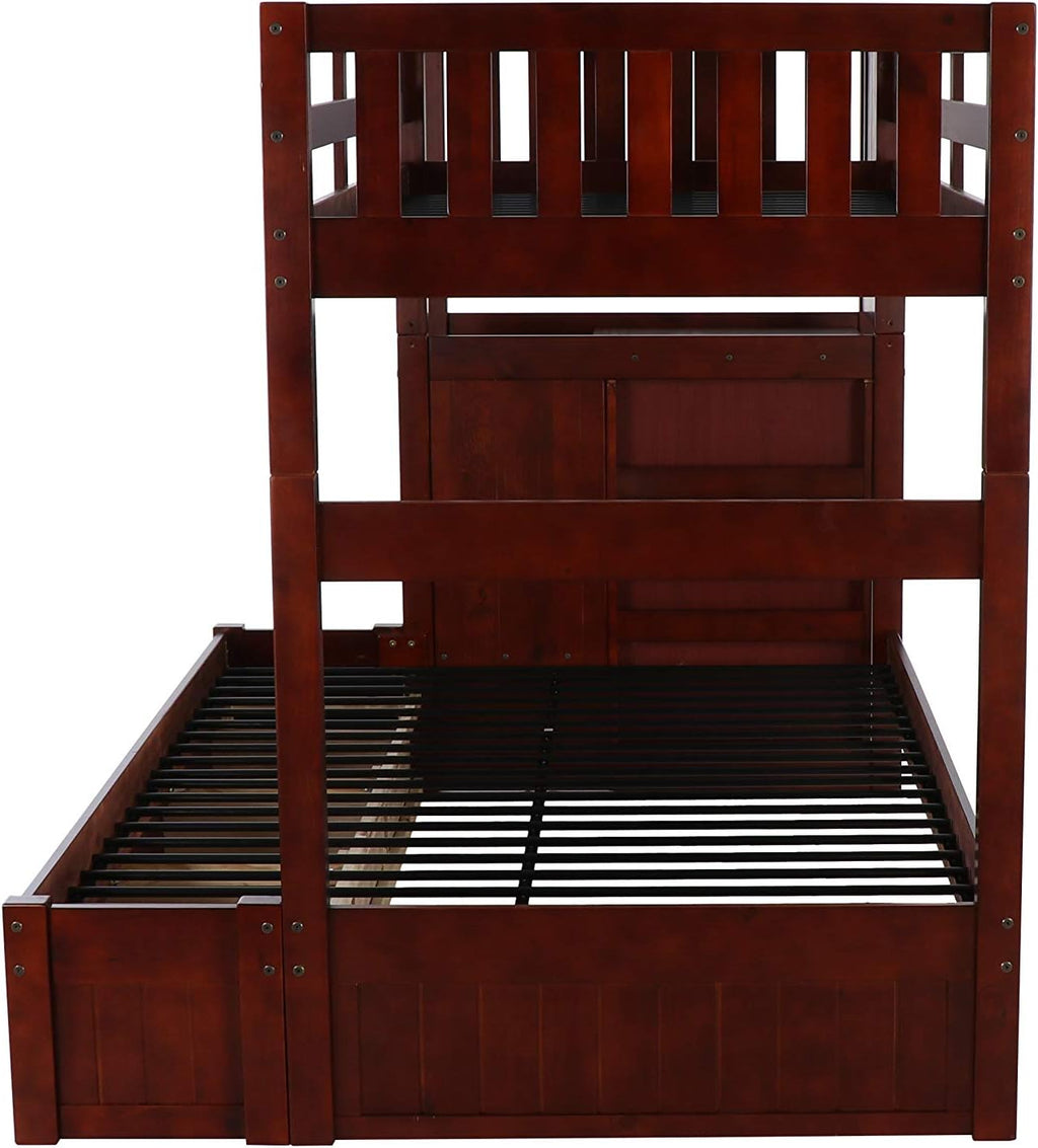 Twin Over Full Staircase Bunk Bed with 3 Drawers M636