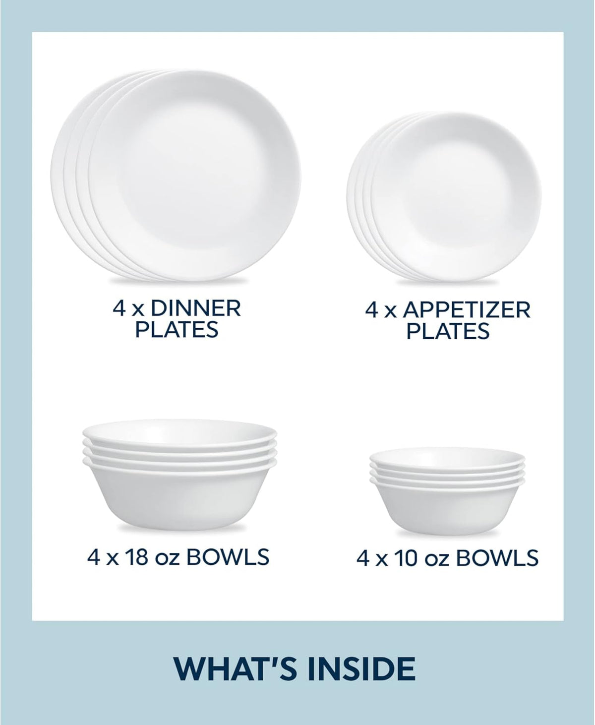 16-Piece White Dinnerware Set, Service for 4 J3786