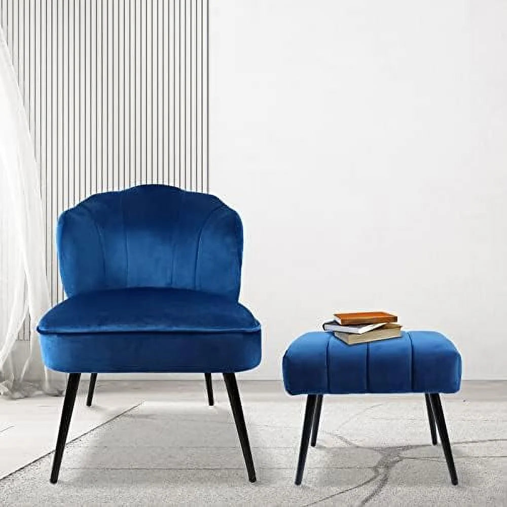 Velvet Accent Chair Set of 2 with Metal Legs N5848