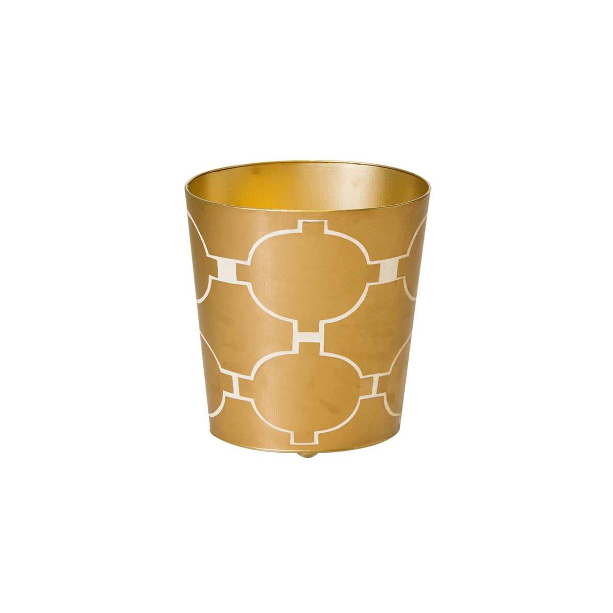 Gold and Cream Modern Wastebasket P804630
