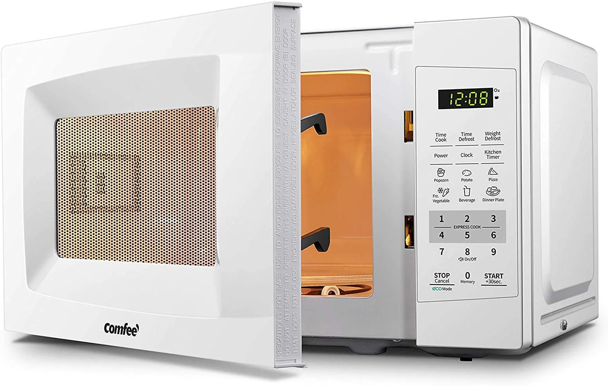 0.7 Cu Ft 700W Pearl White Countertop Microwave Oven Y864