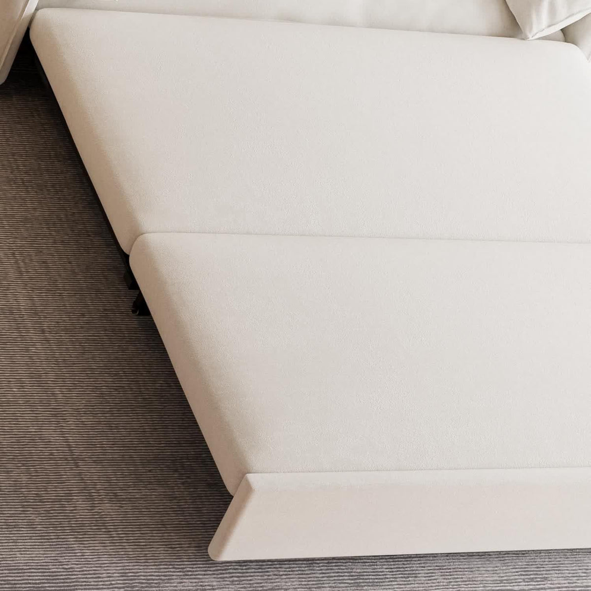 Beige Velvet Queen Size Futon Sofa Bed R564