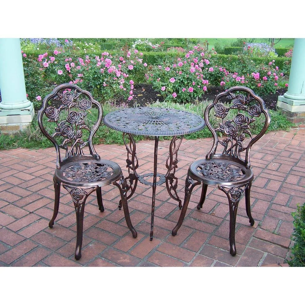 3-Piece Cast Metal Bistro Set with 2 Chairs Z255022