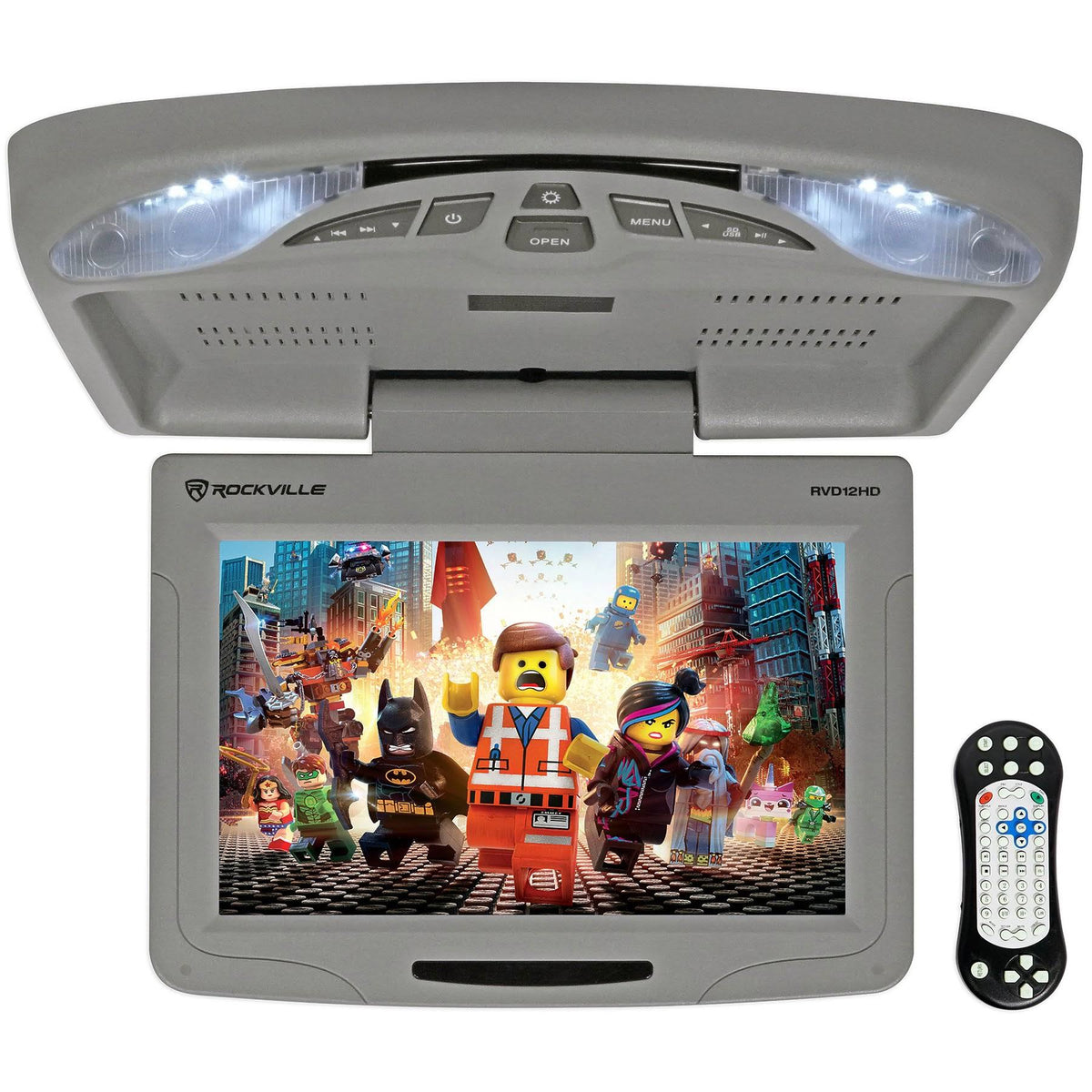 12x22 Grey Flip Down Car Monitor Dvd Usb Sd Player H98229