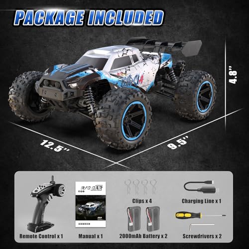 All Terrain RC Car, 50 KPH High Speed 4WD RC Truck with 60 Mins Runtime Q554