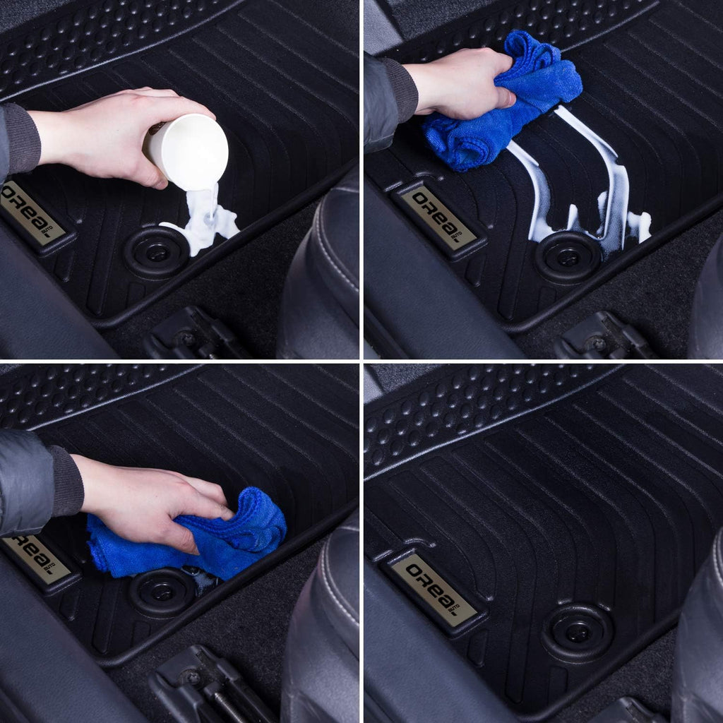 Black Floor Mats Liners for Hyundai Elantra Sedan 2017-2020 Heavy Duty All Weather T3440