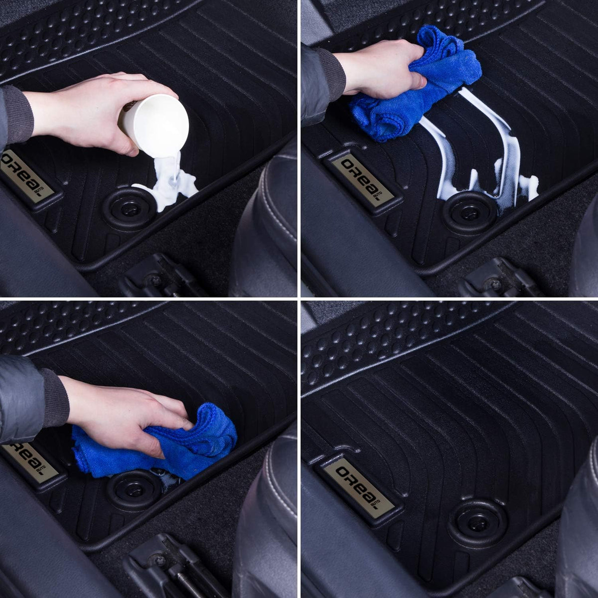 Black Floor Mats Liners for Hyundai Elantra Sedan 2017-2020 Heavy Duty All Weather T3440