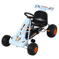 Pedal Go Kart Ride on Car with Adjustable Seat, Plastic Wheels, Handbrake and Shift Lever, White W987130