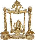 Brass Ganesh Jhula Hanging Swing Statue 9 Inch B806