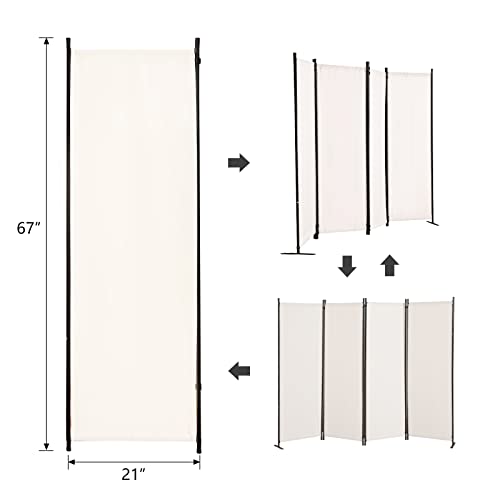 Black 6 Panel Folding Room Divider U668