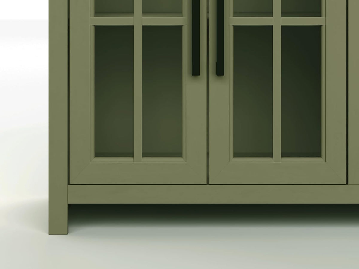 Sage Green Fruitwood Fireplace TV Stand Console S78523