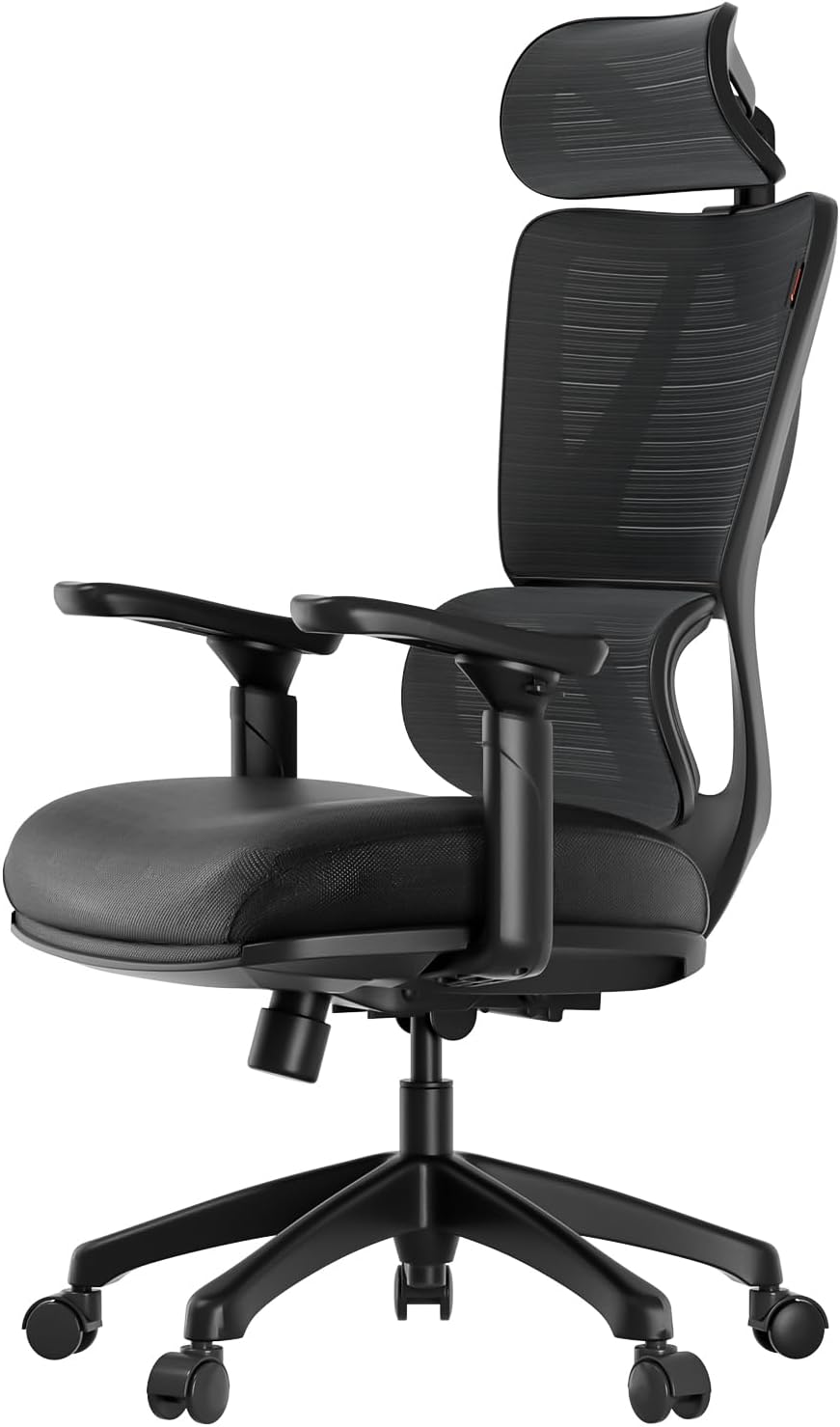Black Ergonomic Mesh Office Chair with Adjustable Arms and Headrest P565