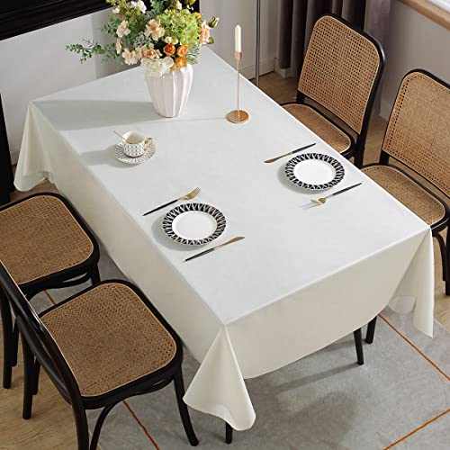 Black 60 x 120 Inch Vinyl Tablecloth with Flannel Backing H953632
