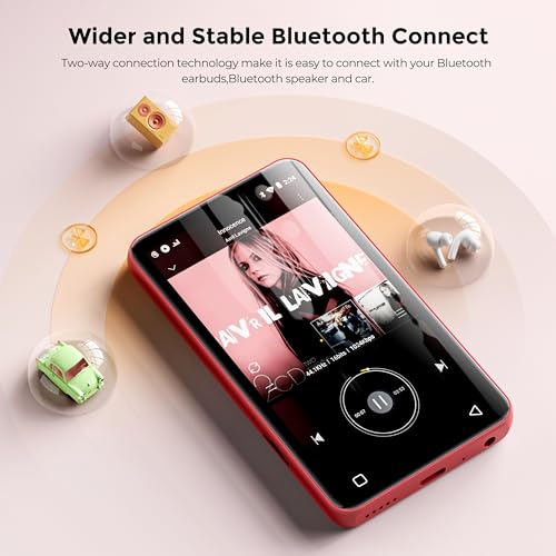 160GB MP3 Player with Bluetooth and WiFi, 4" Touch Screen Android MP4 MP3 Player (Black) F852372