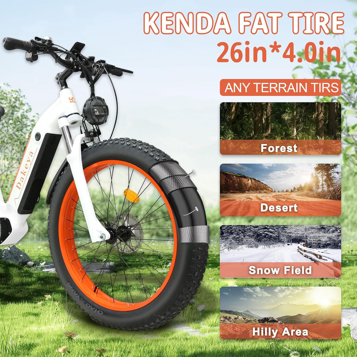 1000W Brushless Motor 7-Speed 48V 15AH Battery 26" x 4.0 Fat Tire Electric Bike V177