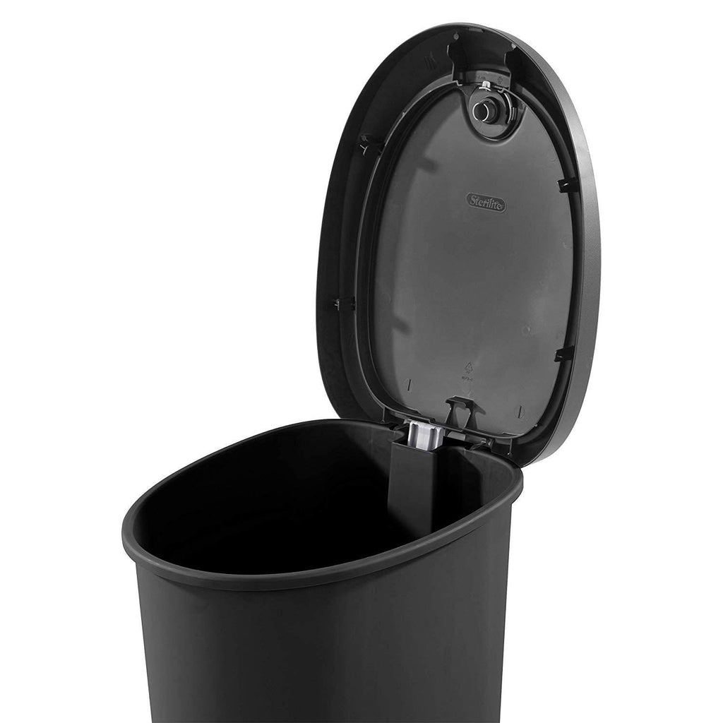 12.6 Gallon Locking StepOn Wastebasket Black 2 Pack S601