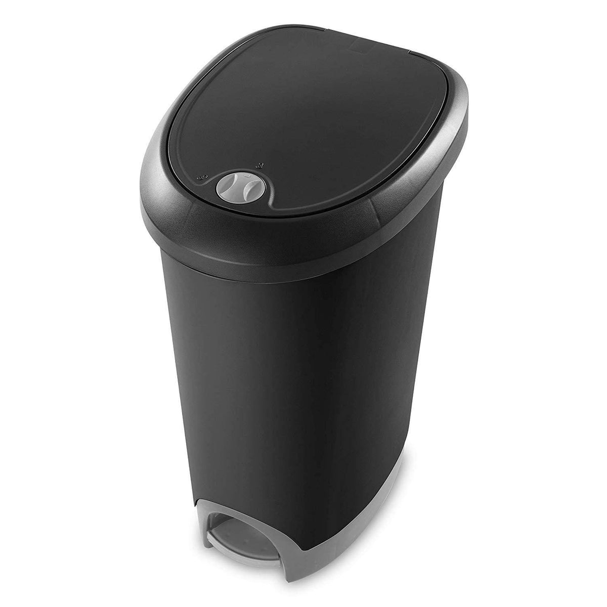 12.6 Gallon Locking StepOn Wastebasket Black 2 Pack S601