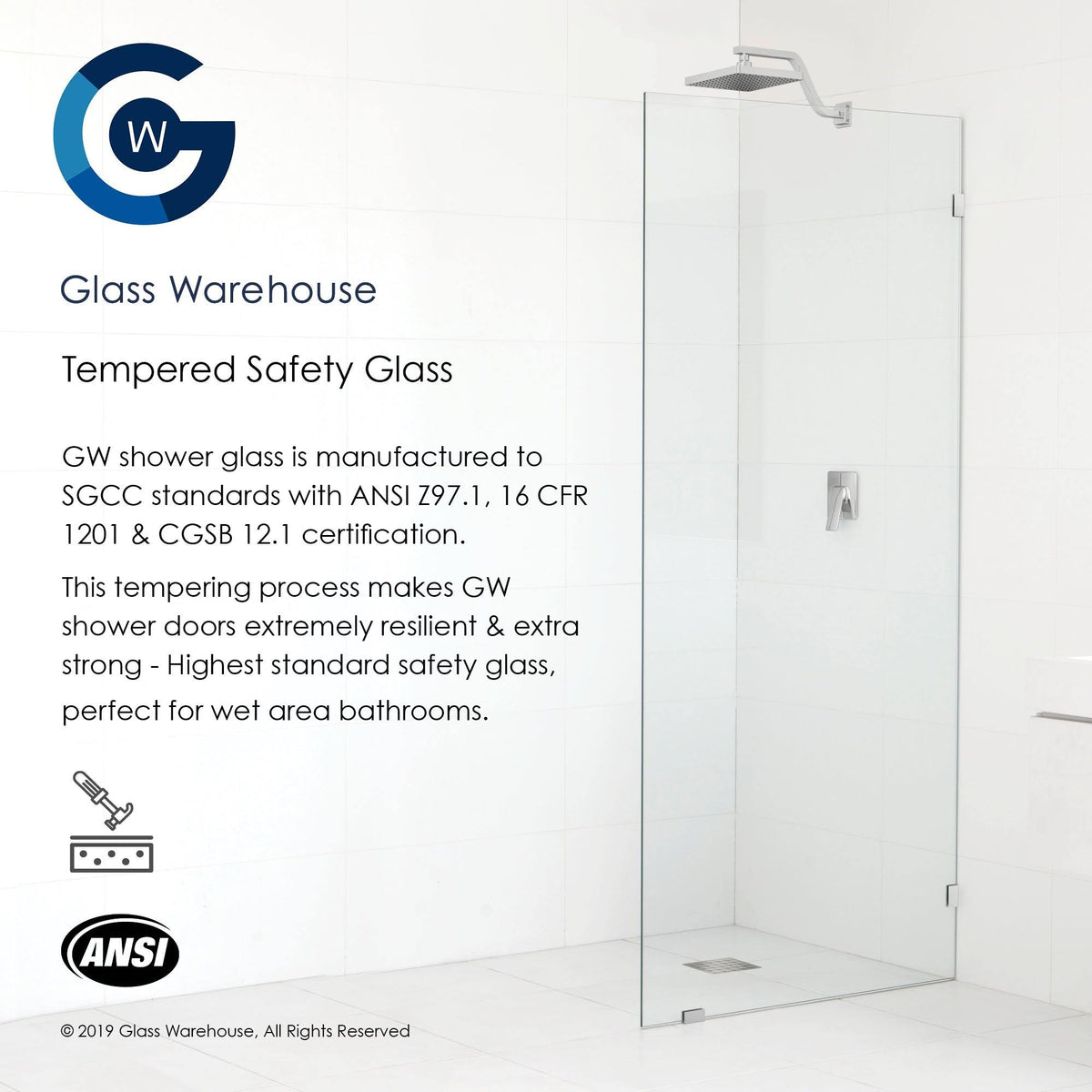 78x22 Frameless Shower Door Oil Rubbed Bronze C2669