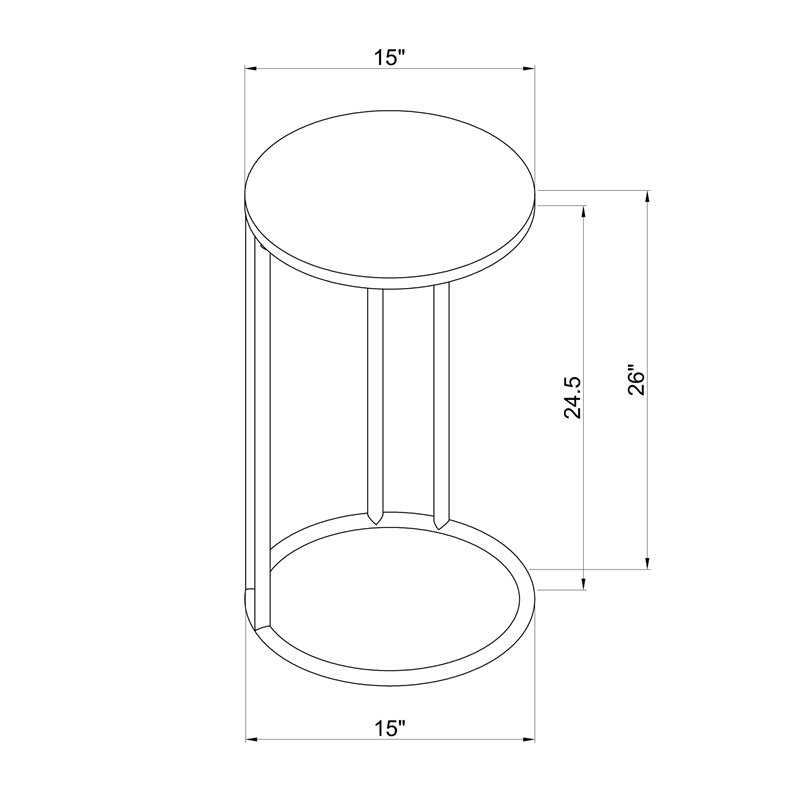 Gold Metal Accent C Table Z1131