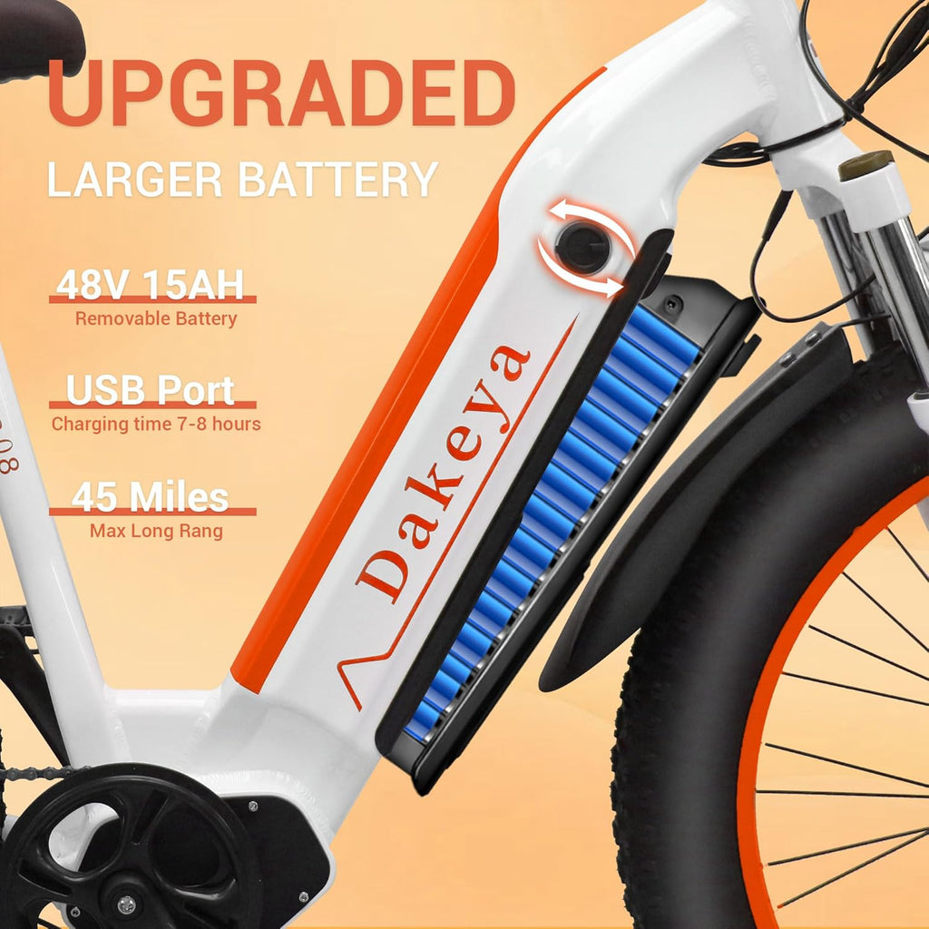 1000W Brushless Motor 7-Speed 48V 15AH Battery 26" x 4.0 Fat Tire Electric Bike V177