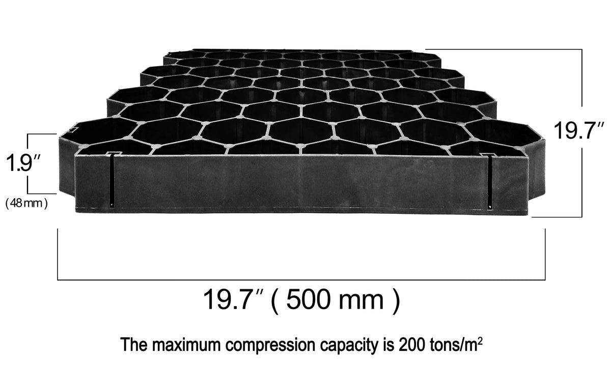 Black Permeable Grass Pavers Pack of 4 D5173