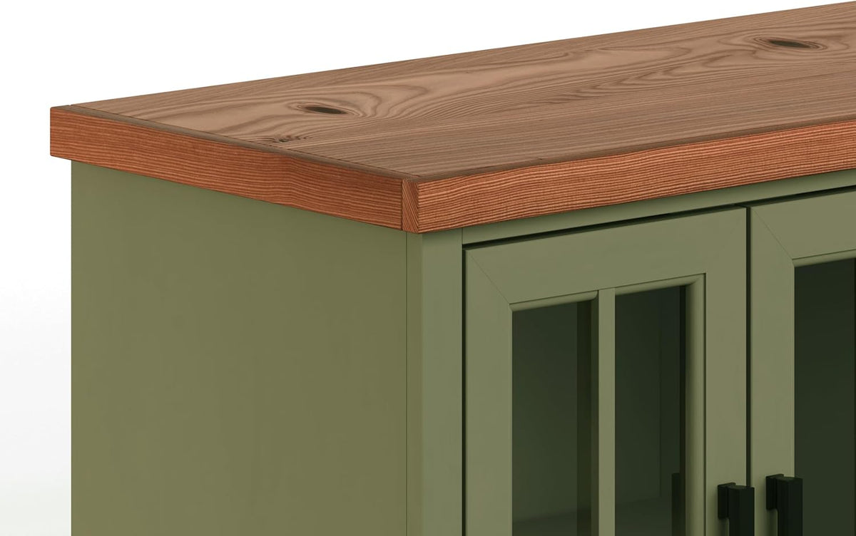 Sage Green Fruitwood Fireplace TV Stand Console S78523