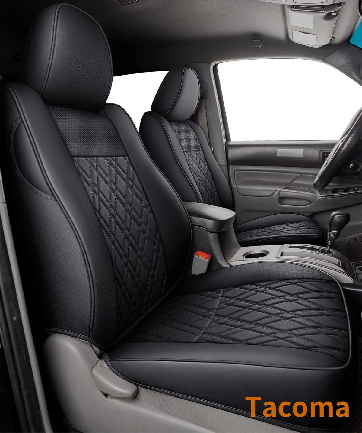 Tacoma Seat Covers Water Proof Faux Leather Front Set Black 2 pcs A6992