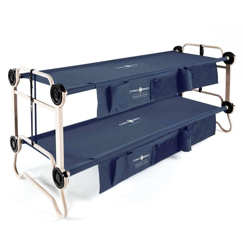 Navy Blue 2 Pack Double Cot with Organizers K930804