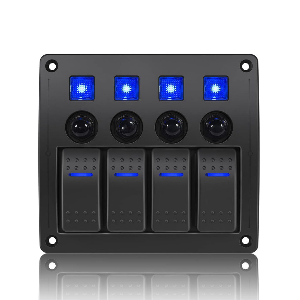 8 Gang Marine Rocker Switch Panel Waterproof 12-24V C78990