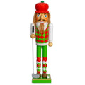 Red and Green Wooden Golf Player Nutcracker 15" S28365