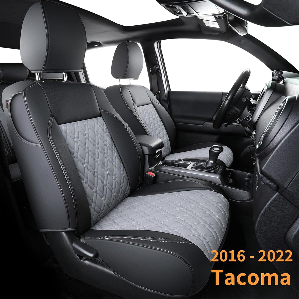 Tacoma Seat Covers Water Proof Faux Leather Front Set Black 2 pcs A6992