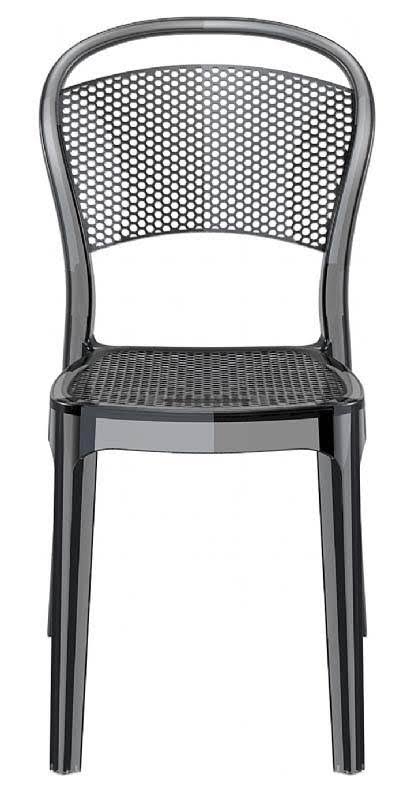 Transparent Black Polycarbonate Dining Chair Set of 2 U251
